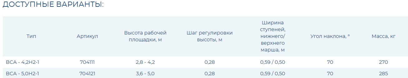 Вышка-стремянка алюминиевая для нефтяной промышленности ВСА - 4,2Н2-1