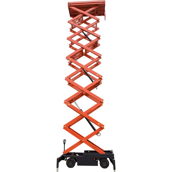 GROST Tower Drive 500-11 с выдвижной платформой.  Самоходный подъемник  ножничного типа  с питанием от аккумуляторов.