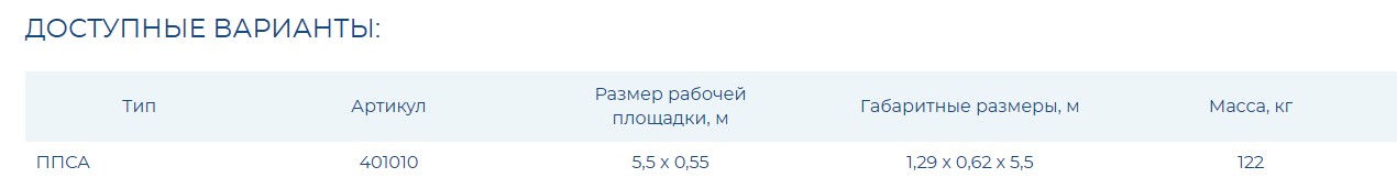 Площадка подвесная составная алюминиевая - ППСА