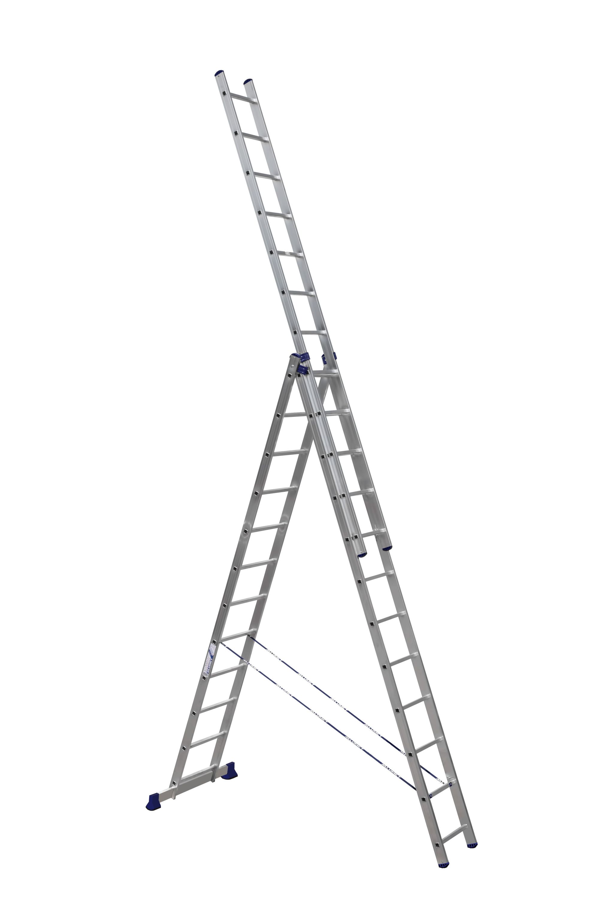 Алюминиевая трехсекционная лестница 3*12